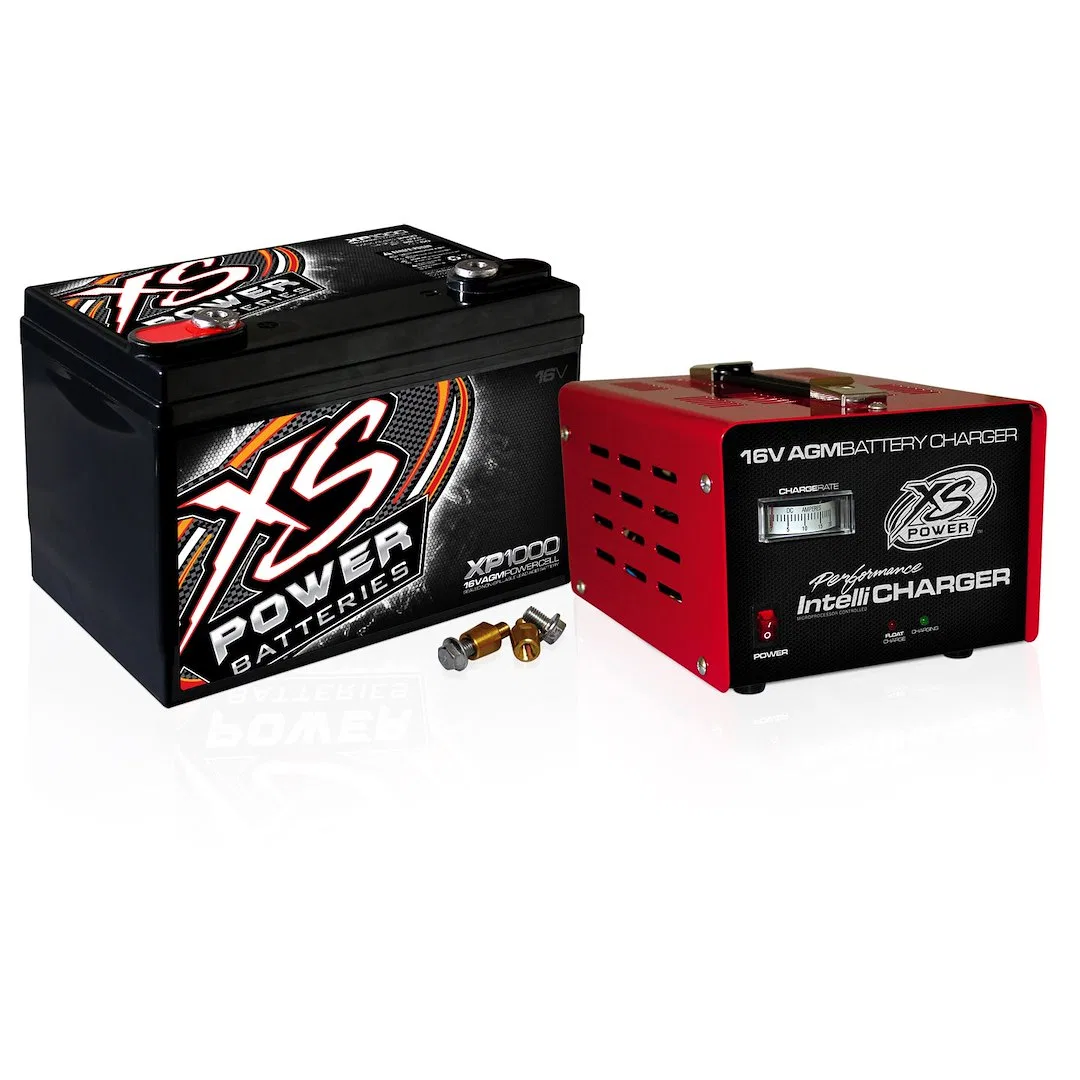 XP1000CK2 – XS BATTERIES Battery, AGM Absorbed Glass Mat 16 Volt 2400 Max Amps M10 Threaded Stud Top Terminal 10.24 I...